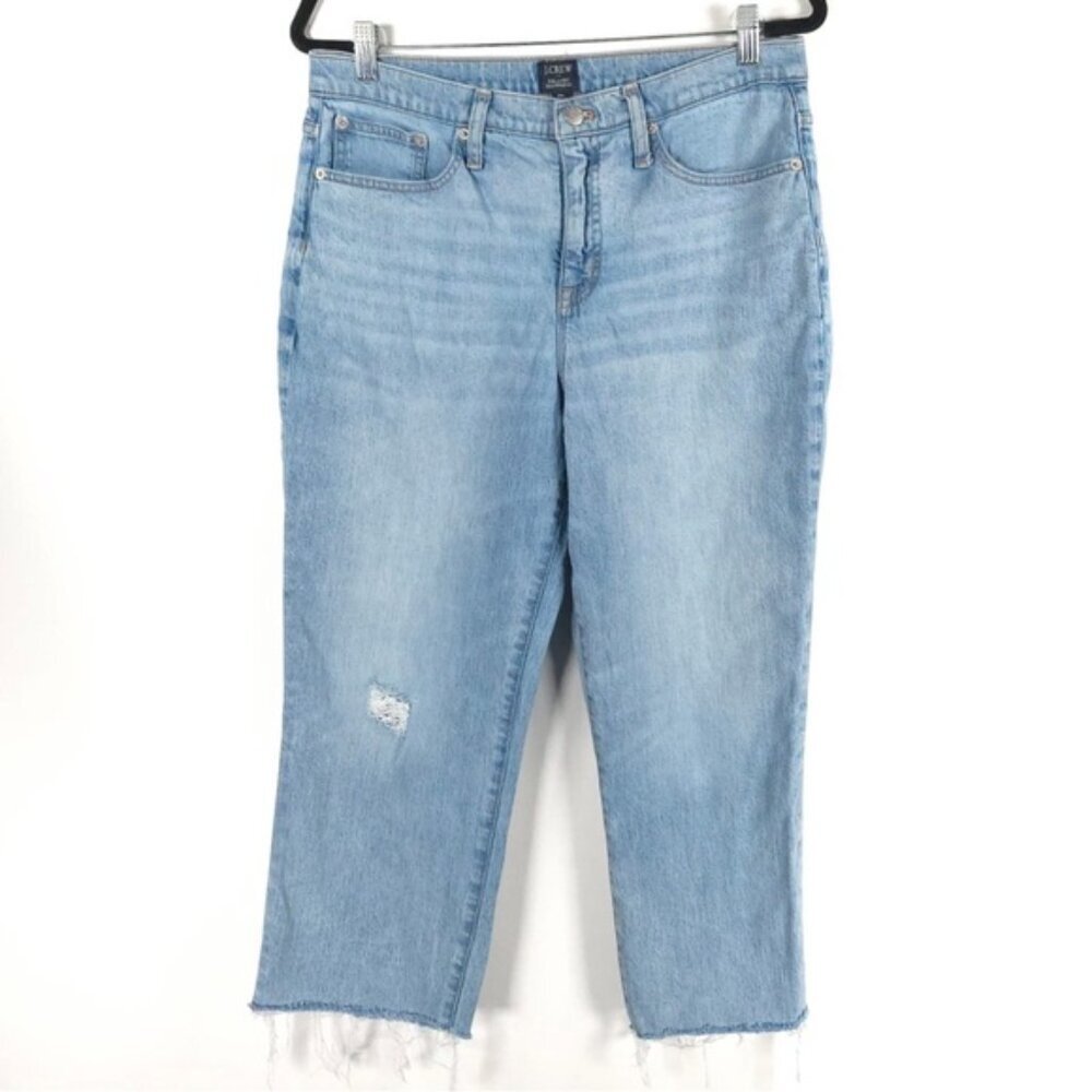 J. CREW RELAX BOYFRIEND Straight‎ Raw Hem Crop Jeans Style BR153 Size 29